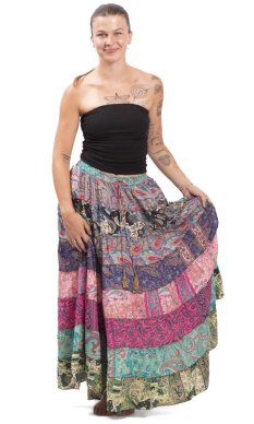 Volánová sukňa v etno štýle multicolor LXXI.