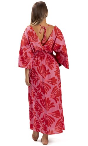 Dlouhé šaty GEISHA růžovo-červené Dlouhé šaty GEISHA růžovo-červené
