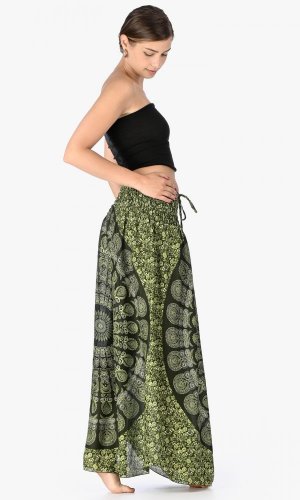 Dlhá sukňa / šaty Mandala zelená
