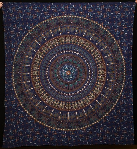 Mandala velká Kalyan Barmere tmavě modrá