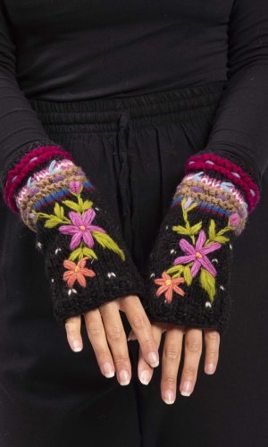 Vlněné návleky na ruce BASANTA / černé I.