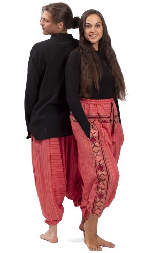 Ciepłe szarawary / Spodnie haremki BIHAR jasnoróżowy I.