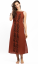 Damska sukienka długa MYSTERY ceglana - Rozmiar: XL