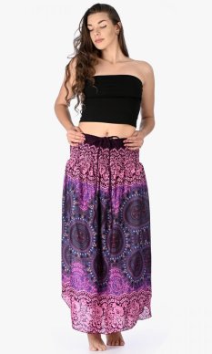 Dlouhá sukně / šaty kruhy růžová