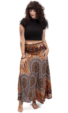 Dlhá sukňa THAI MANDALA oranžová I.