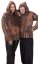 Ciepła kurtka PATCHWORK brązowa - Rozmiar: 2XL