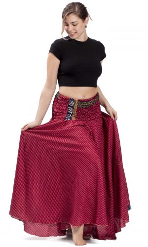 Kolová kalhotová sukně PARIPA červená II.