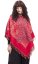 Ponczo z wzorami KHILANA czerwono-turkusowy