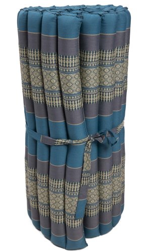 Futon rolovací / šířka 80 cm / šedo-modrý II.