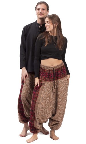 Ciepłe szarawary / Spodnie haremki RIVAN beżowy