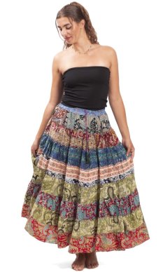 Volánová sukňa v etno štýle multicolor LXXX.