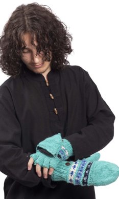 Vlněné převlékací rukavice / modré II.