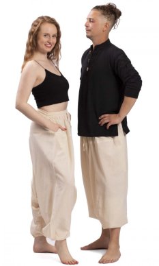 Harémové kalhoty / Sultánky CLASSIC natural