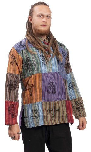 Koszula indyjska / Kurta PATCHWORK multicolor I. - Rozmiar: S