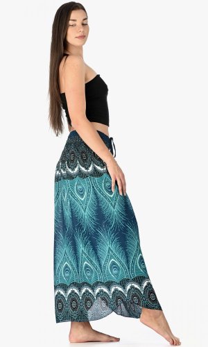 Długa spódnica / suknia Peacock turkusowa