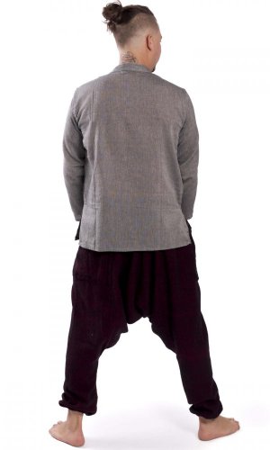 Ciepłe szarawary / Spodnie haremki LAHARA bordowe