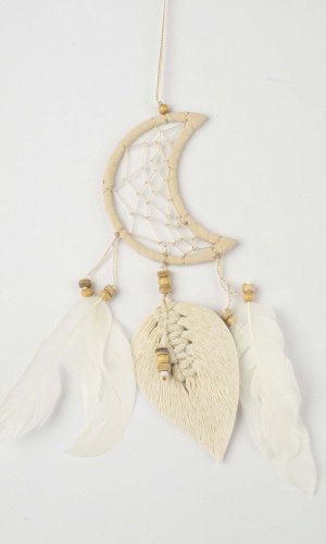 Łapacz snów MOON beżowy/ długość 20cm