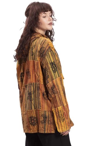 Indická košile / ETNO KURTA WOODSTOCK oranžová