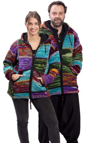 Vlněná svetrobunda multicolor