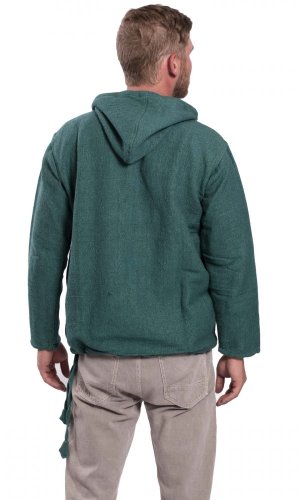 Bluza unisex z kapturem RAHUL WAFLAR w kolorze szmaragdowej zieleni