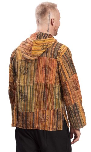 Indická košile / ETNO KURTA WOODSTOCK oranžová