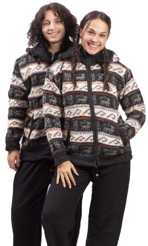Kurtka dzianinowa HIMALAYAN szaro-biały II. - Rozmiar: 2XL