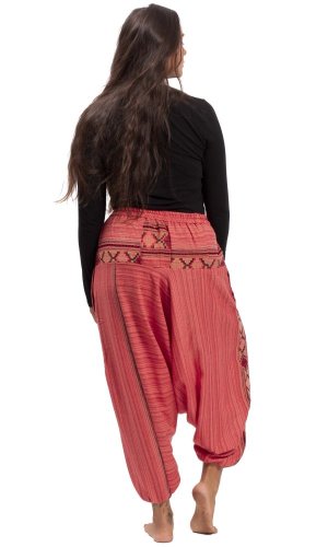 Ciepłe szarawary / Spodnie haremki BIHAR jasnoróżowy I.