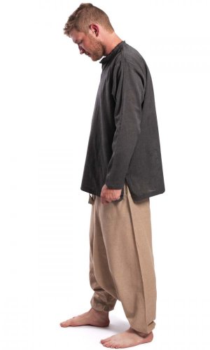 Harémové kalhoty / Sultánky tmavě béžové