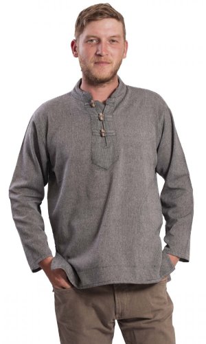 Koszula indyjska / ETNO KURTA jasno szara - Rozmiar: 4XL