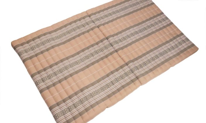 Futon skládací Comfort oranžovo-zelený / 120 cm