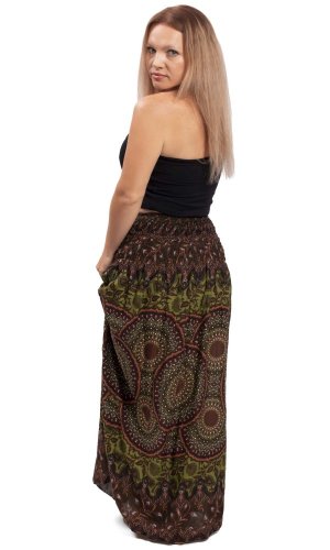Dlouhá sukně / šaty THAI RINGS zelené I.