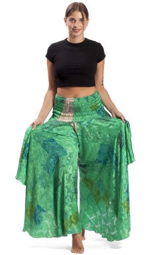 Kolesová nohavicová sukňa PARIPA zelená IV.