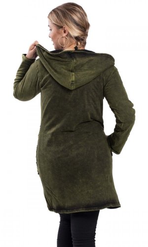 Dlhá mikina s kapucňou zelená - Veľkosť: 3XL
