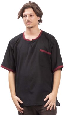 Košeľa / ETNO KURTA MILDRIM s krátkym rukávom čierna