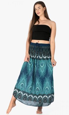 Długa spódnica / suknia Peacock turkusowa