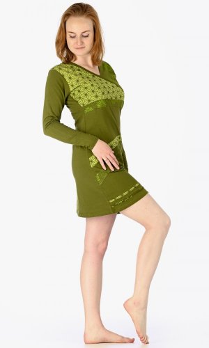 Šaty s dlhým rukávom Eeshvi zelené