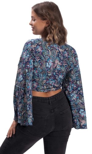 Bolerko GITA s dlouhým rukávem modro-růžové II.