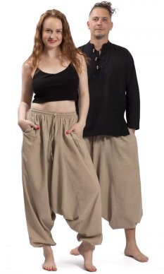 Harémové kalhoty / Sultánky CLASSIC tmavě béžové