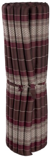 Futon rolowany / szerokość 120 cm / bordowo-brązowy