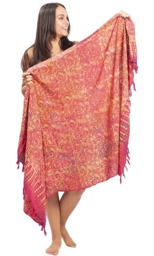 Sarong BALI BATIK czerwony XVII.
