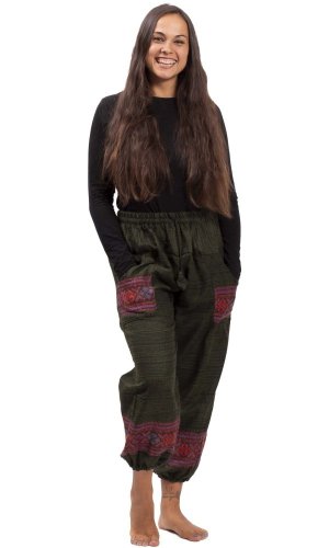 Teplé kalhoty BIHAR FIT zelené