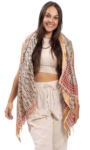 Sarong / šátek JALA / červeno-černý ornament I.