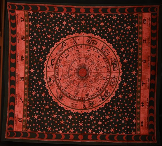 Mandala velká Zodiac červená