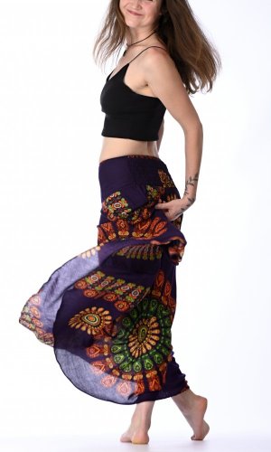 Długa spódnica Mandala fioletowa