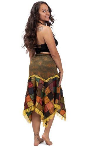 Etniczna spódnica BANDHEJ ochra