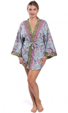 Kimono GLOS różowo-turkusowe