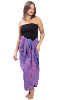 Sarong BALI BATIK fioletowy I.