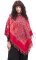 Pončo se vzory KHILANA červeno-tyrkysové