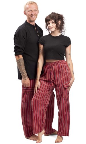 Kalhoty CLASSIC STRIPES červená I.