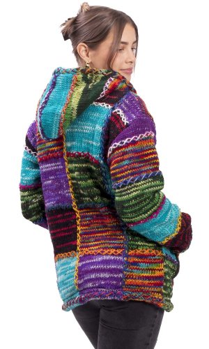 Vlněná svetrobunda multicolor